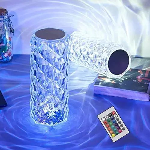 Rechargeable Rose Diamond Table Lamp with Wireless Remote - 16 RGB Colours view 3