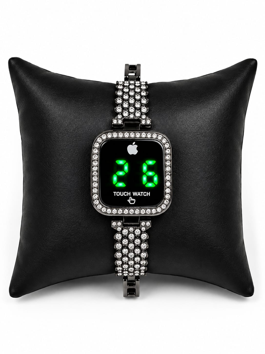 Elegant Female Touch Screen LED Watch With Sparkling Stones Stylish Alloy Construction Trendy Formal And Casual Daily Wear