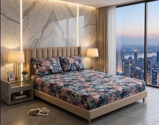 3D Crystal Cotton 3-piece Bedsheet Set AY0010035 view 3