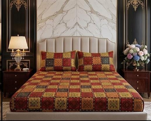 3D Crystal Cotton 3-piece Bedsheet Set AY0010031