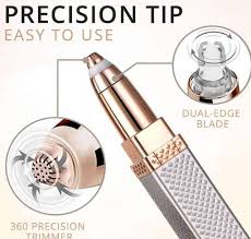 Updated Design 2-in-1 Flawless Eyebrow Trimmer | USB Rechargeable 2in1 Flawless Trimmer With Wire & Cleaning Brush | Eyebrow & Upper Lips Trimmer For Women (Rechargeable) view 2