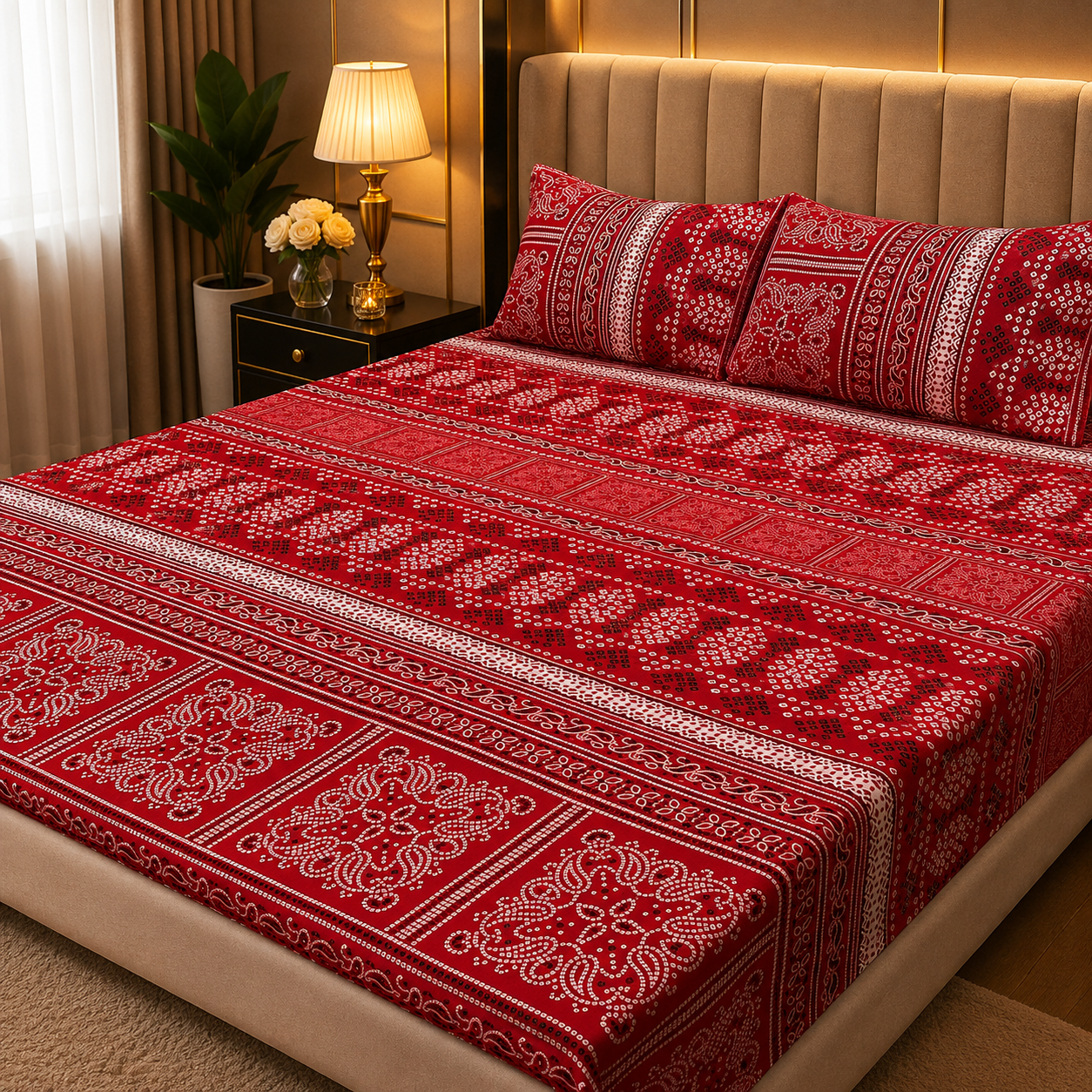 3D Crystal Cotton 3-piece Bedsheet Set AY0010049 view 2