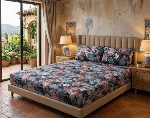 3D Crystal Cotton 3-piece Bedsheet Set AY0010035 view 2