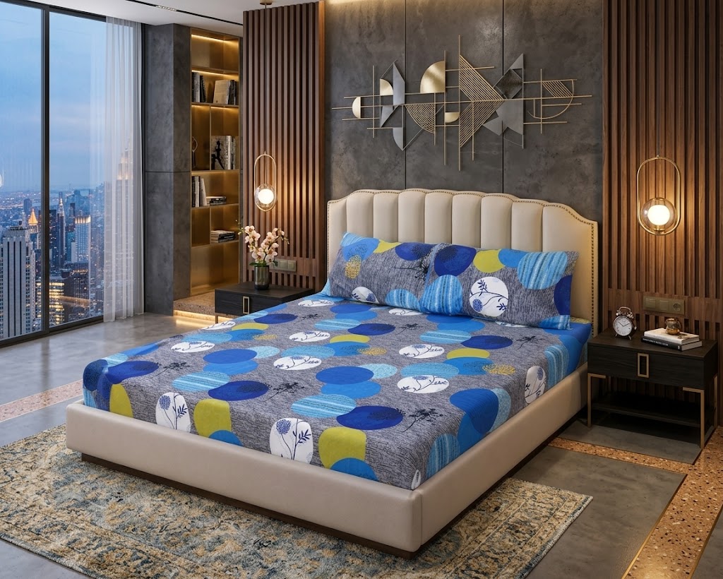 3D Crystal Cotton 3-piece Bedsheet Set AY0010029