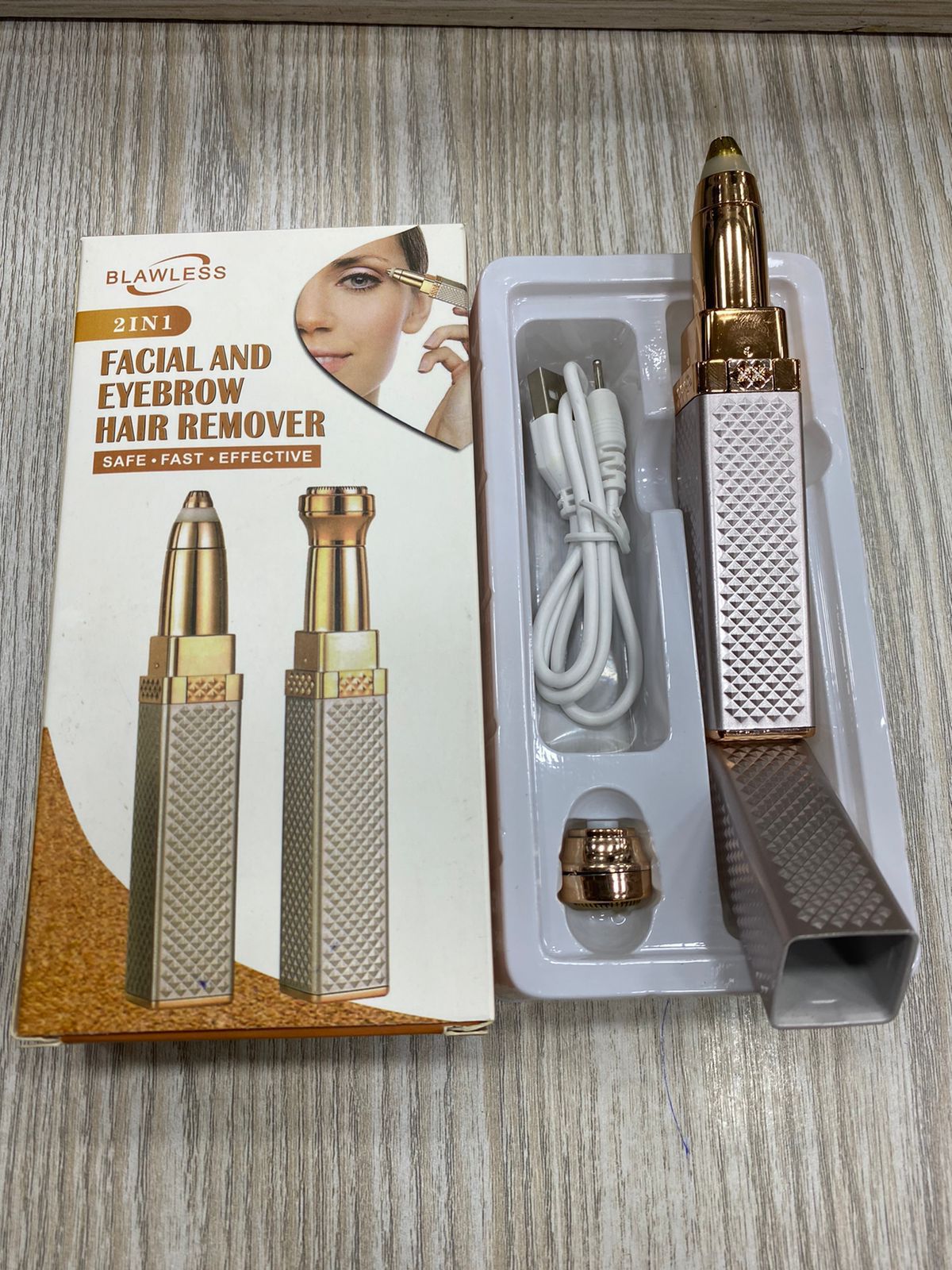 Updated Design 2-in-1 Flawless Eyebrow Trimmer | USB Rechargeable 2in1 Flawless Trimmer With Wire & Cleaning Brush | Eyebrow & Upper Lips Trimmer For Women (Rechargeable) view 4