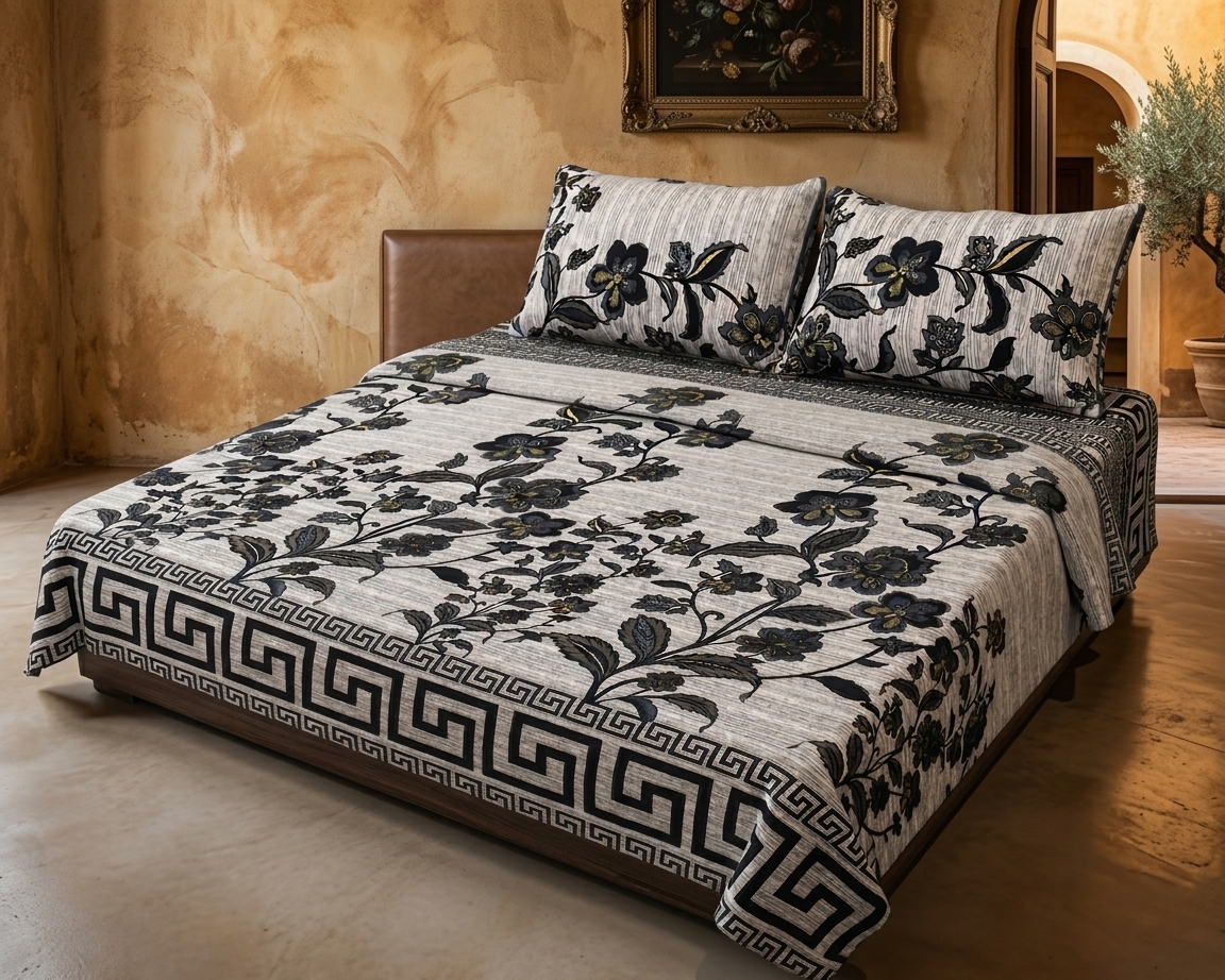 3D Crystal Cotton 3-piece Bedsheet Set AY0010039 view 3