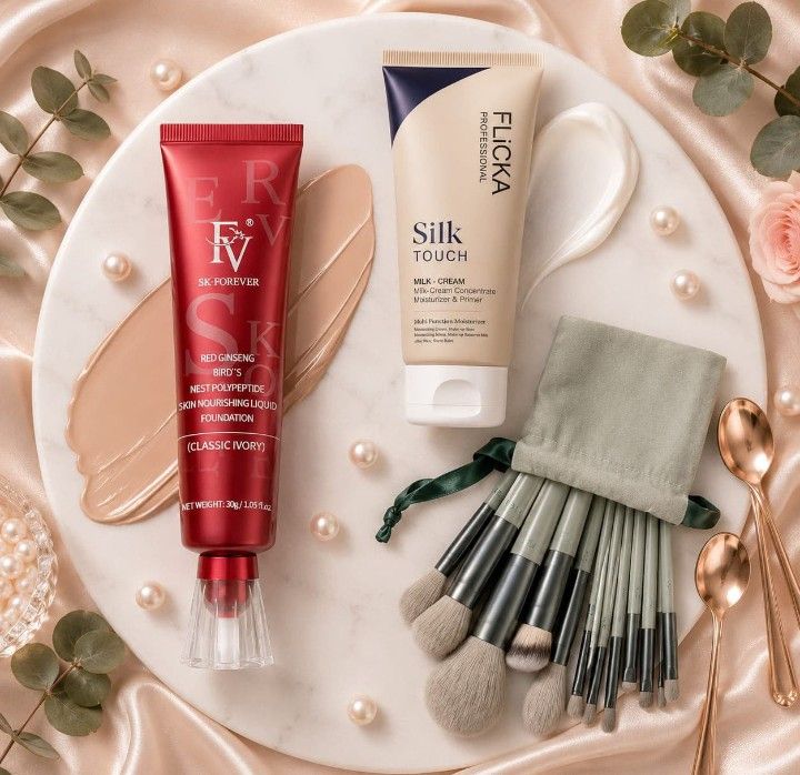 3 In 1 Makeup Deal - Flicka, FV & Brush Set