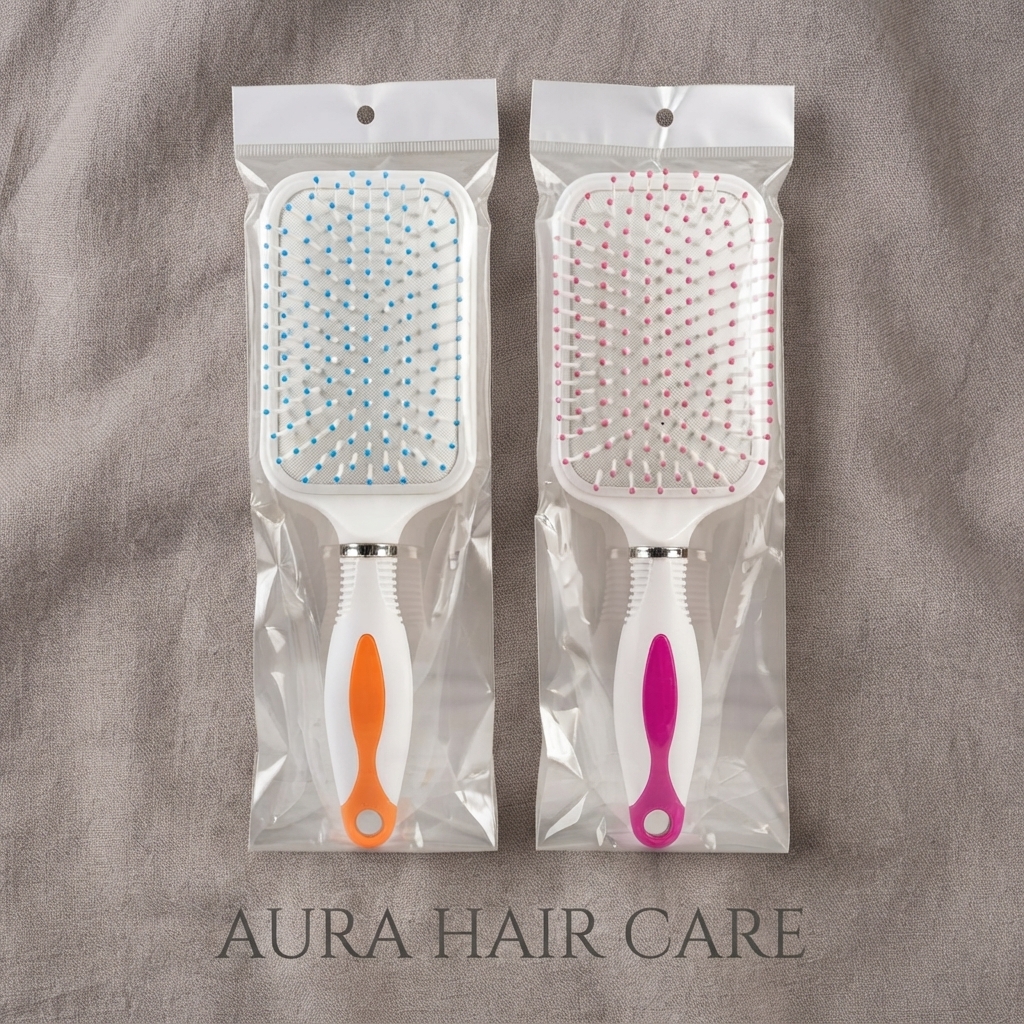 Aura Hair Care Paddle Brush Durable Lightweight Design Smooth Detangling And Styling Suitable For All Hair Types