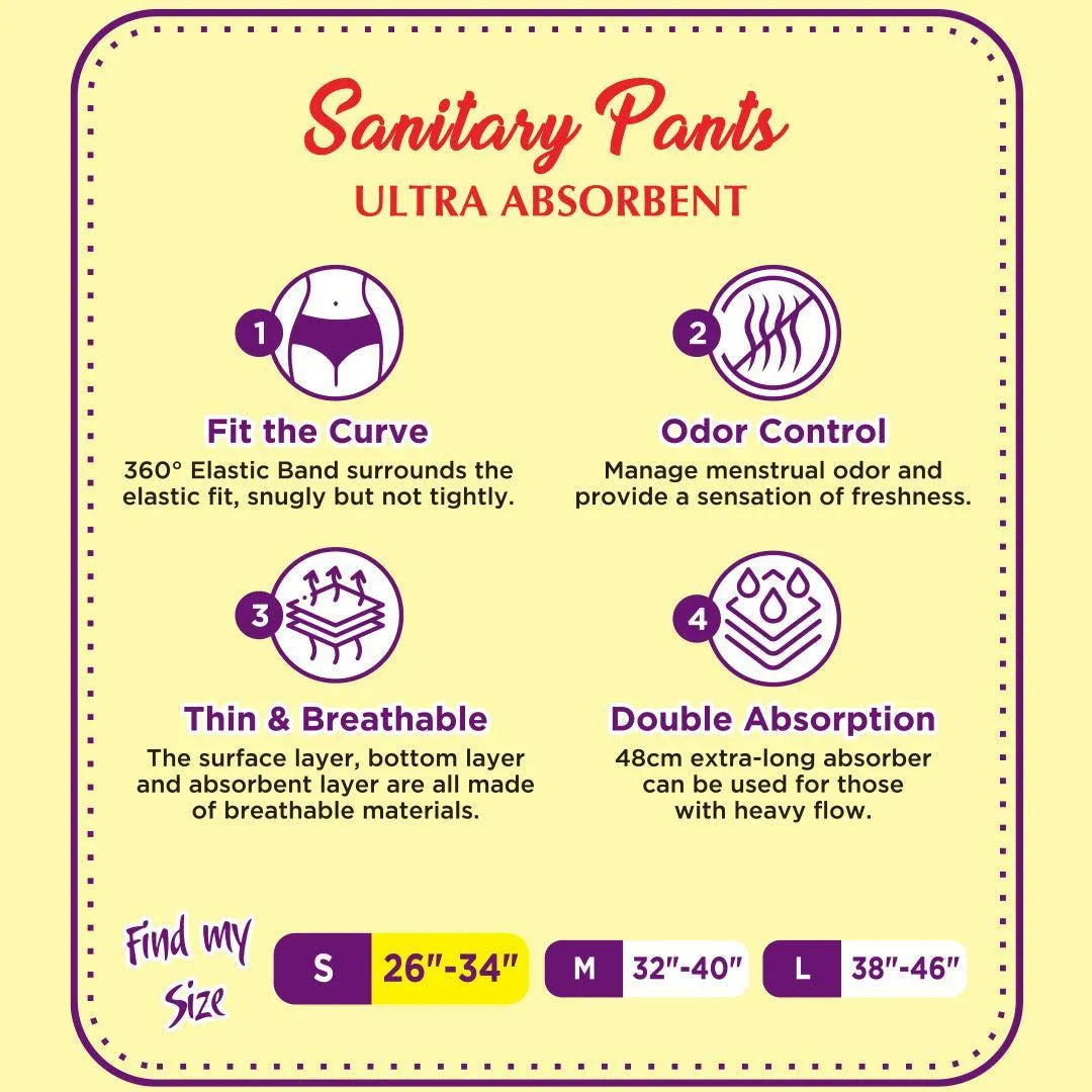 EziPants Disposable Period Panty – Premium Quality Ultra Absorbent Sanitary Pants, Leak-Proof & Comfortable Period Underwear, 10 Pcs Packet view 2