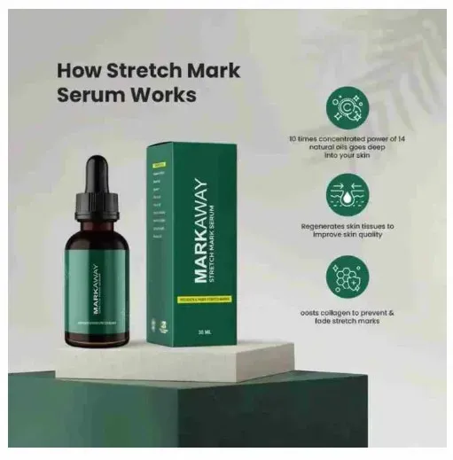 Markaway Stretch Mark Serum , Advanced Stretch Mark Serum 30ml Hydrating Repairing Formula Reduces Scars Fades Marks Evens Skin Tone Daily Skincare