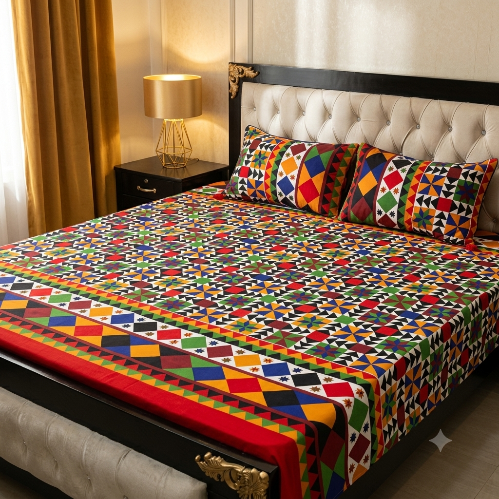 3D Crystal Cotton 3-piece Bedsheet Set AY0010061