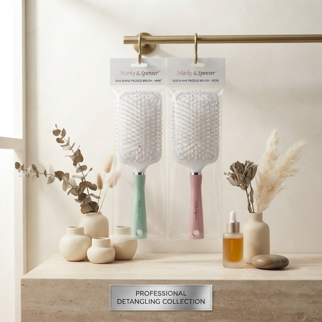 Marks And Spenser Silk Shine Paddle Brush Durable Lightweight Design Smooth Detangling And Styling For All Hair Types view 2