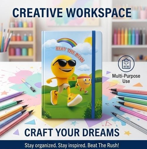 Beautiful notebook with colorful artwork and an inspiring design (random color) view 3