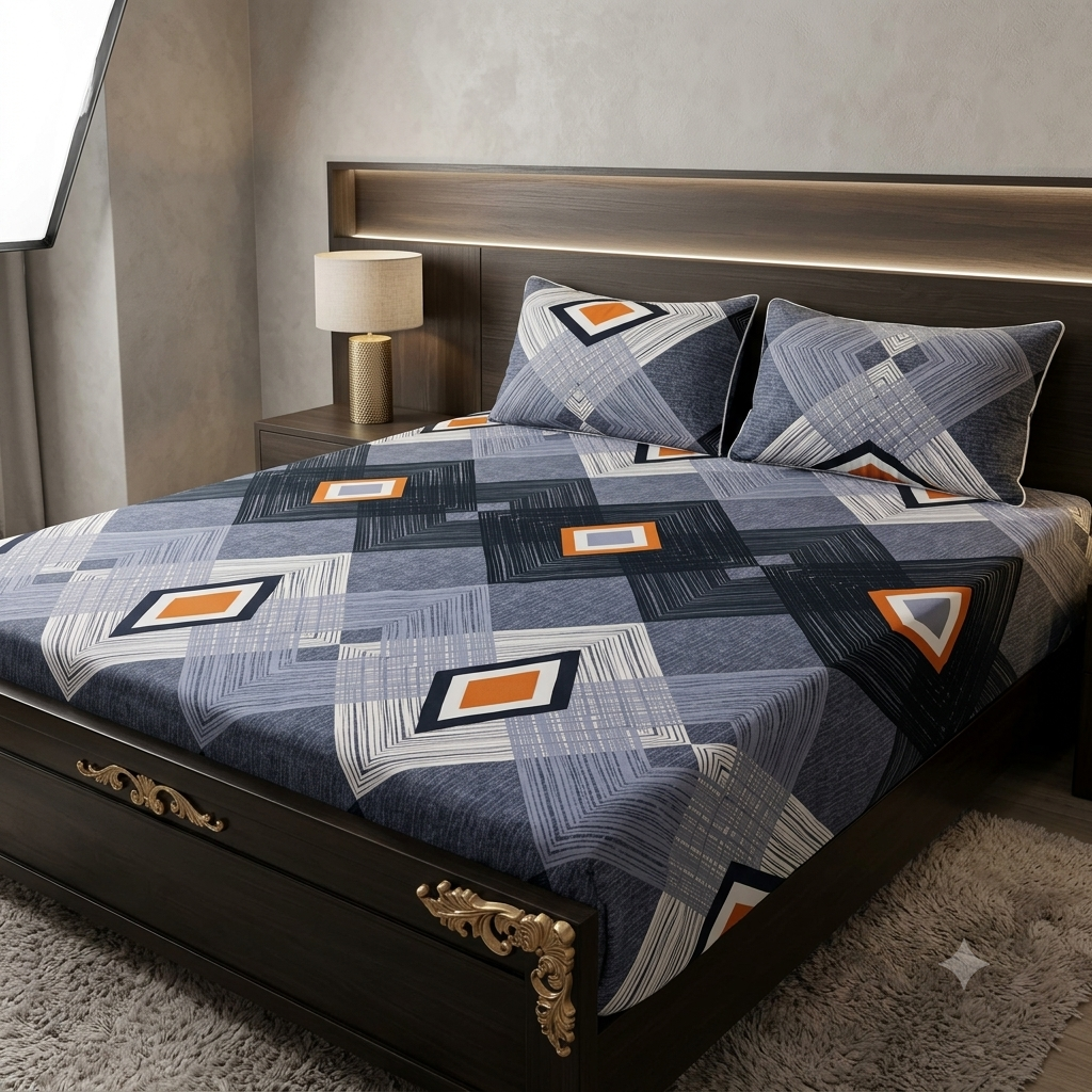 3D Crystal Cotton 3-piece Bedsheet Set AY0010067
