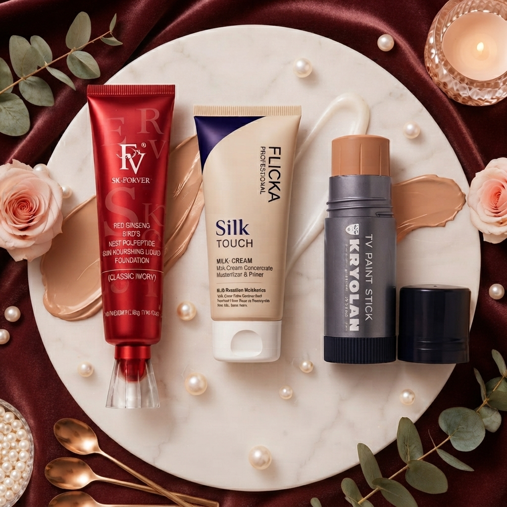 3 In 1 Professional Makeup Trip Flicka, FV And Krylon - Beauty Accessory Designed For Makeup Application And Daily Skincare Routine