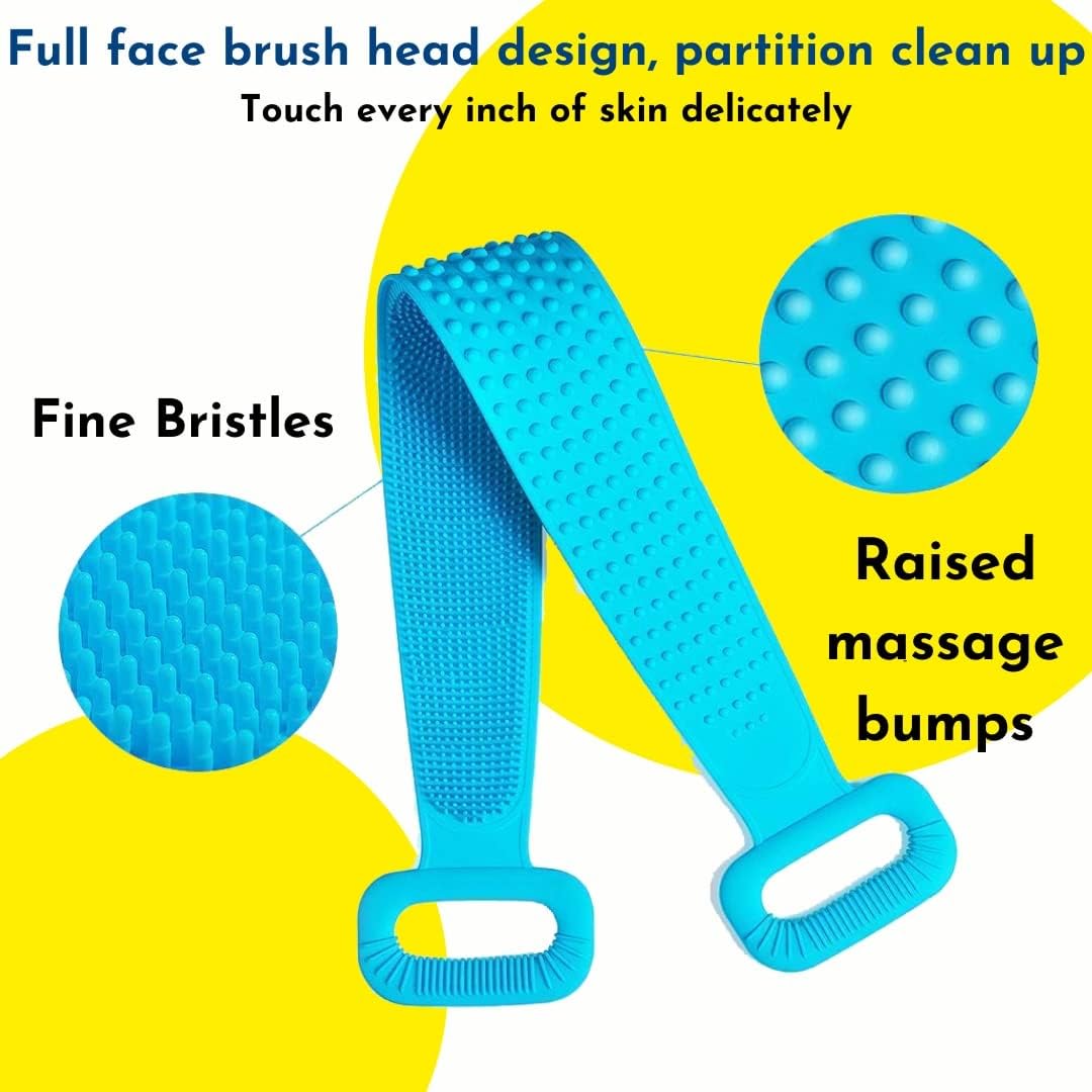 Silicone Back Scrubber Bath Belts - Bath Accessory Designed For Body Exfoliation And Daily Hygiene Routine (Random Color) view 4