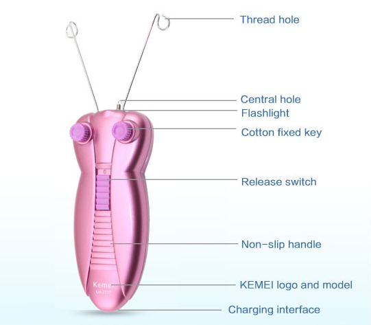 Kemei KM 2777 Electric Facial Cotton Thread Epilator - Grooming Accessory Designed For Facial Hair Removal And Daily Maintenance Routine
