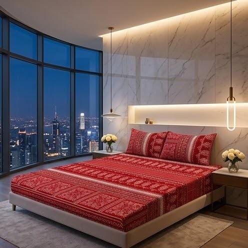 3D Crystal Cotton 3-piece Bedsheet Set AY0010049 view 3