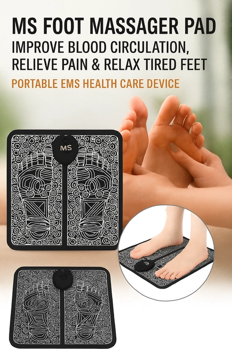 EMS Foot Massager Mat Electric USB Charging Smart Display Tens Acupuncture Feet Cushion Blood Circulation Pad Health Care Home view 3