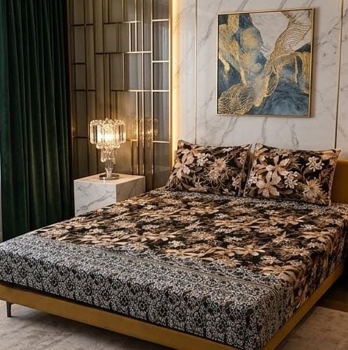 3D Crystal Cotton 3-piece Bedsheet Set AY0010048