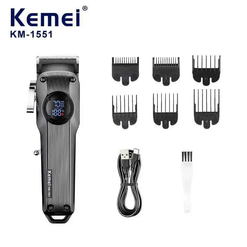 Model 1551 Professional Men Hair Clipper Stainless Steel Blades USB Rechargeable 2000mAh Battery LCD Display - Buy Online in Pakistan at Zenbu Store