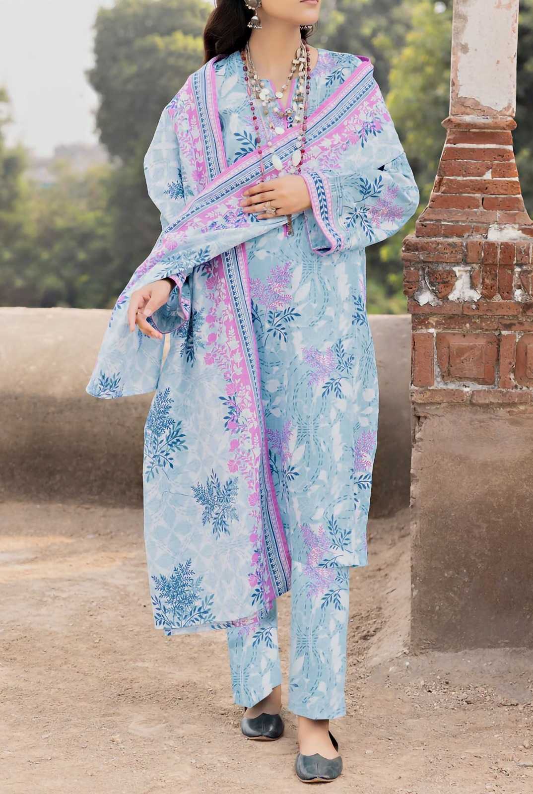 Unstitched Printed Warm Khaddar 3 Piece - Buy Online in Pakistan at Zenbu Store