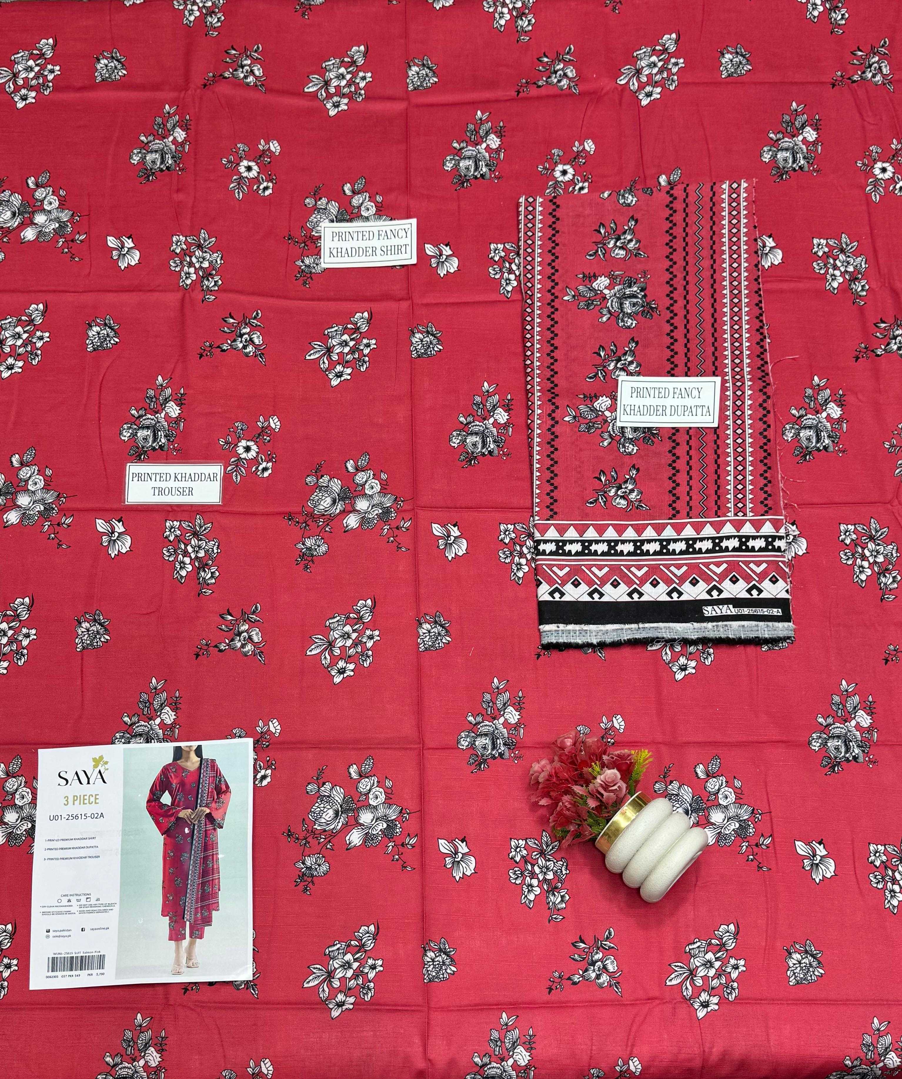 Saya Premium 3-Piece Printed Lawn Suit – Unstitched Summer Collection (saya replica) view 3