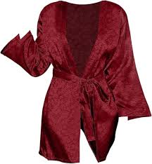 Maroon Net Transparent Gown with Panty - 2 Piece Set (Free Size) view 3