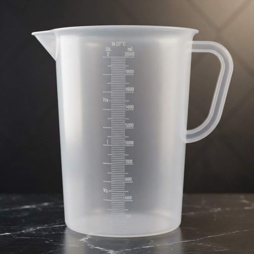 Measuring Jug Plastic 2 Liter 2000ML With Raised Graduations And Ergonomic Handle For Easy Measurement