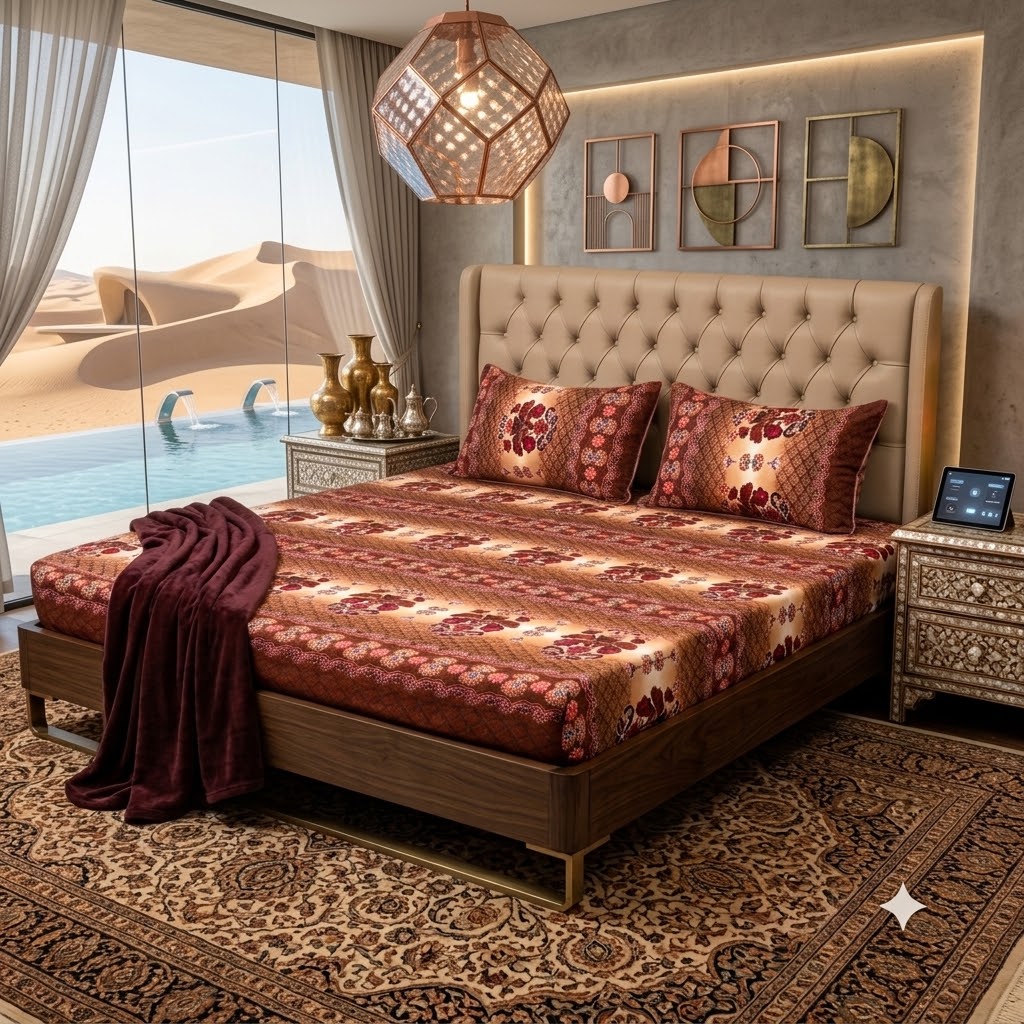 3D Crystal Cotton 3-piece Bedsheet Set AY0010065 view 3