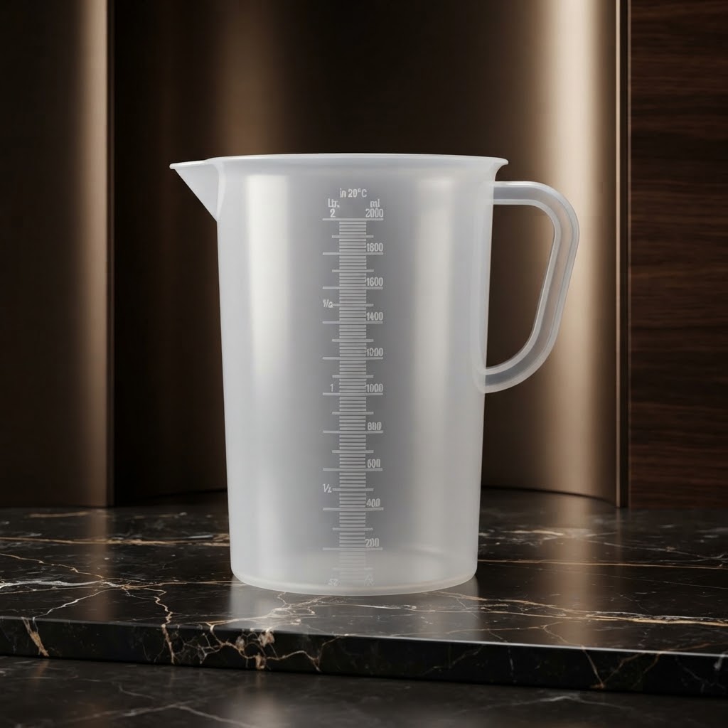 Measuring Jug Plastic 2 Liter 2000ML With Raised Graduations And Ergonomic Handle For Easy Measurement view 2