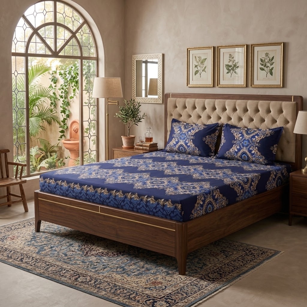 3D Crystal Cotton 3-piece Bedsheet Set AY0010062 view 2