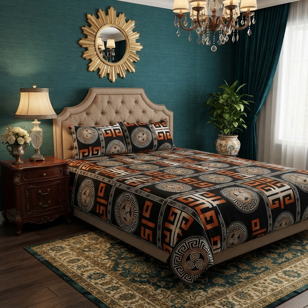 3D Crystal Cotton 3-piece Bedsheet Set - For Bedroom Comfort And Daily Interior Routine (AY0010054) view 2