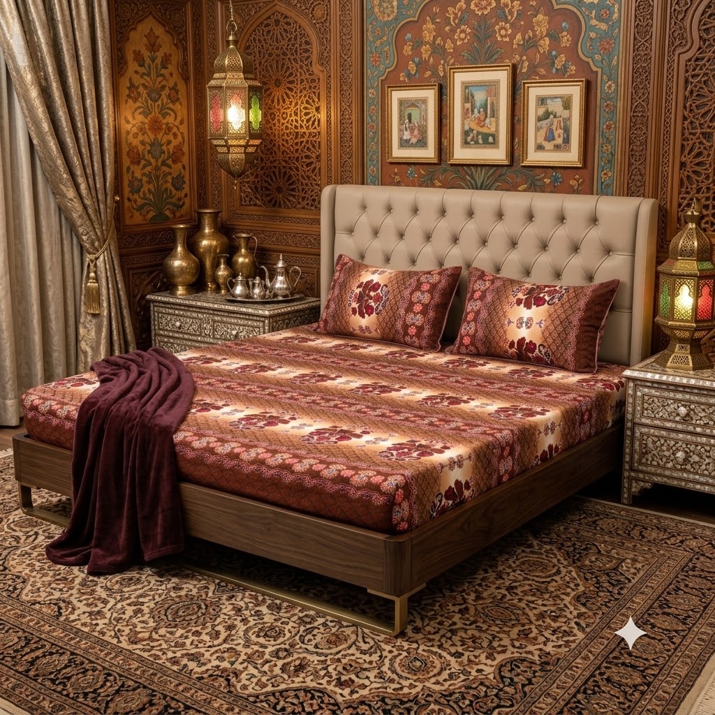 3D Crystal Cotton 3-piece Bedsheet Set AY0010065 view 2