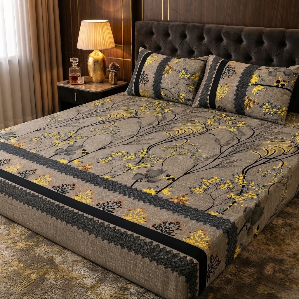 3D Crystal Cotton 3-piece Bedsheet Set view 2