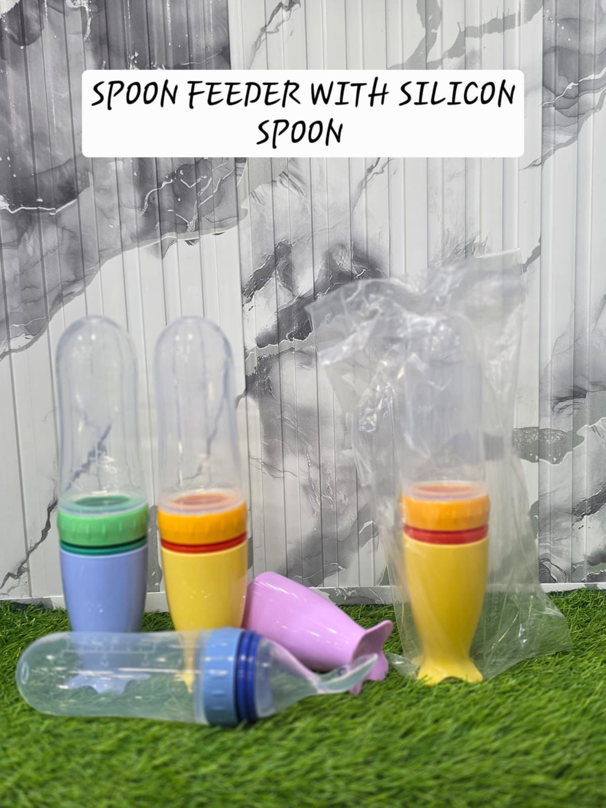Imported Premium 90ml Baby Spoon Feeder – Full Soft Silicone Squeezy Training Bottle for Semi-Solid Food, Milk & Fruit Mash - Random Color view 3