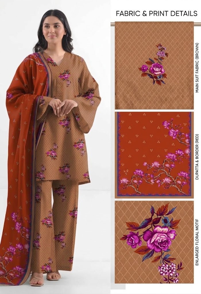 Saya Premium 3-Piece Printed Lawn Suit – Unstitched Summer Collection (saya replica) view 2