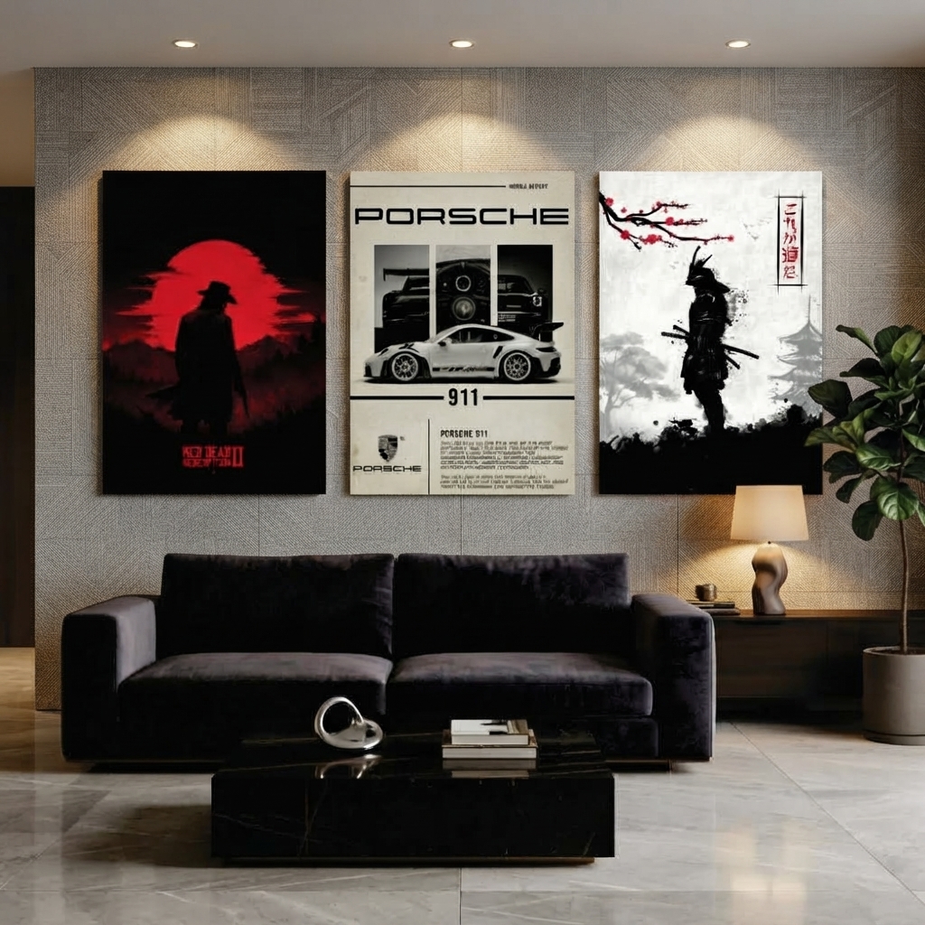Set of 3 Premium Wall Art Photo Tiles – Modern Home Decor Sets For Interior Styling And Daily Living Space Routine - Size:  8x11