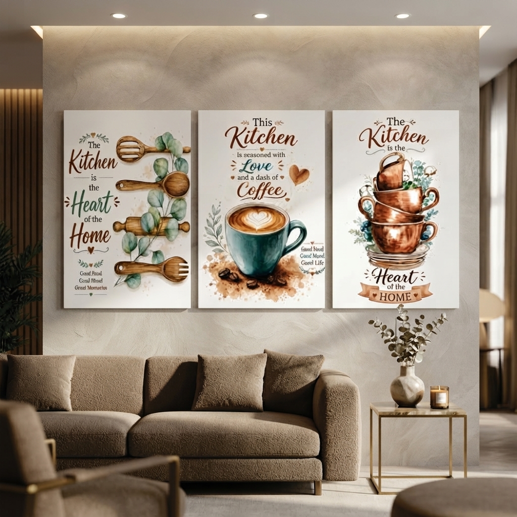 Set of 3 Premium Wall Art Photo Tiles – Home Decor Accessory Designed For Interior Styling - Size: 8x11