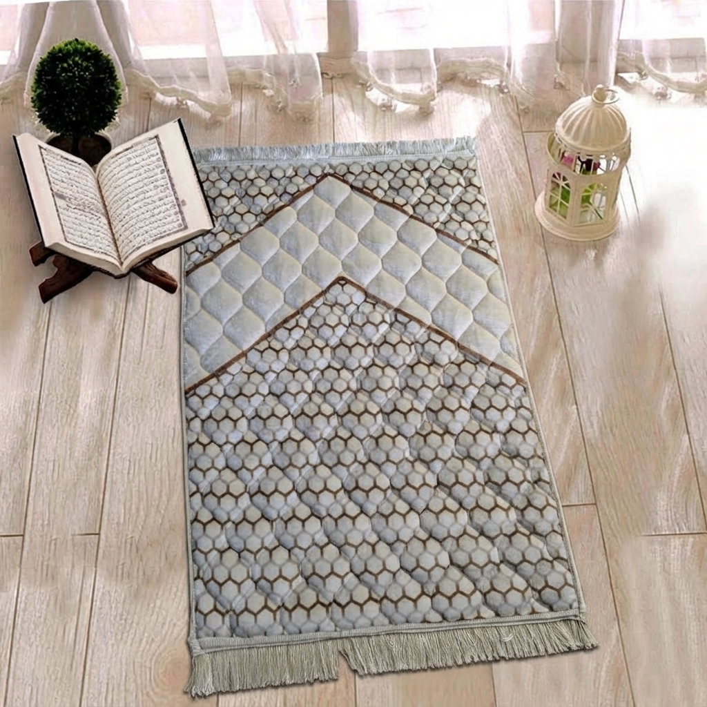 The Velvet Honeycomb Quilted Janamaz prayermat 75x120 cm Design view 5