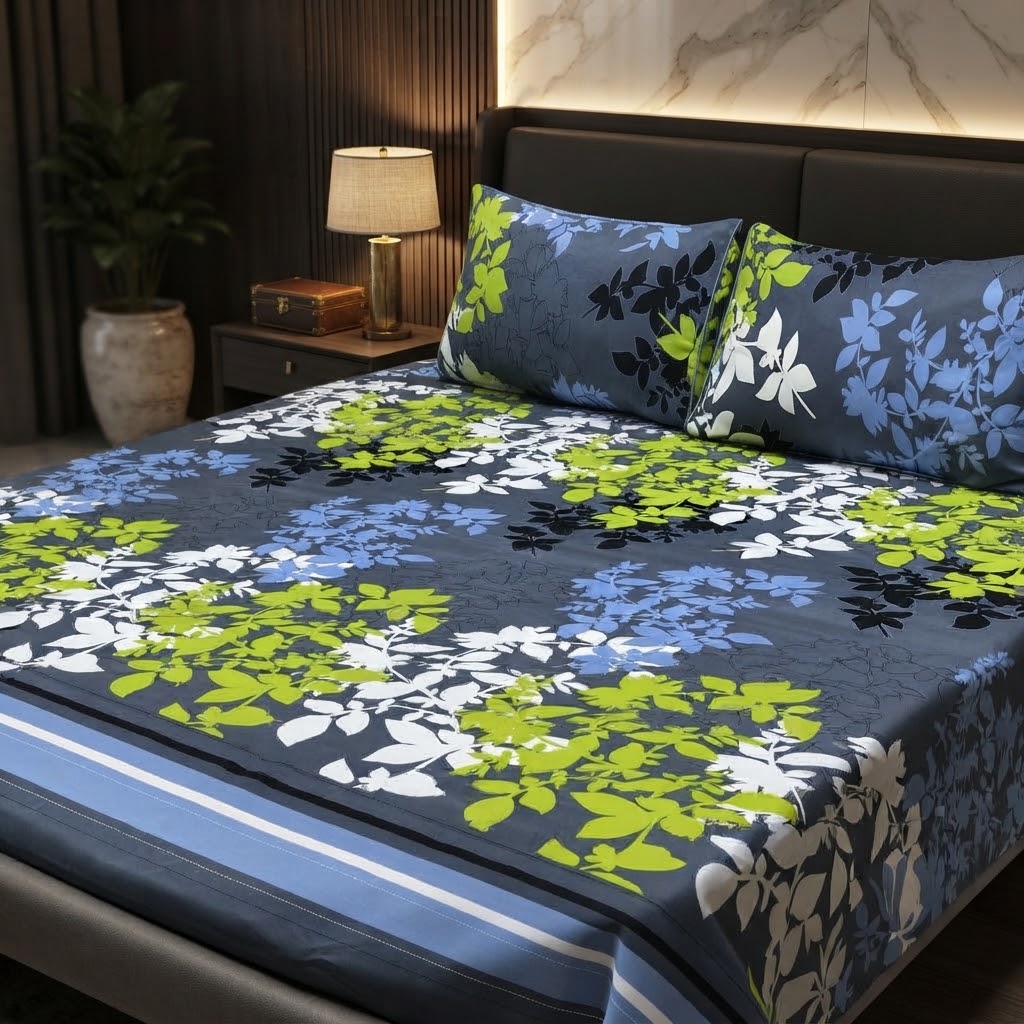 3D Crystal Cotton 3-piece Bedsheet Set view 4
