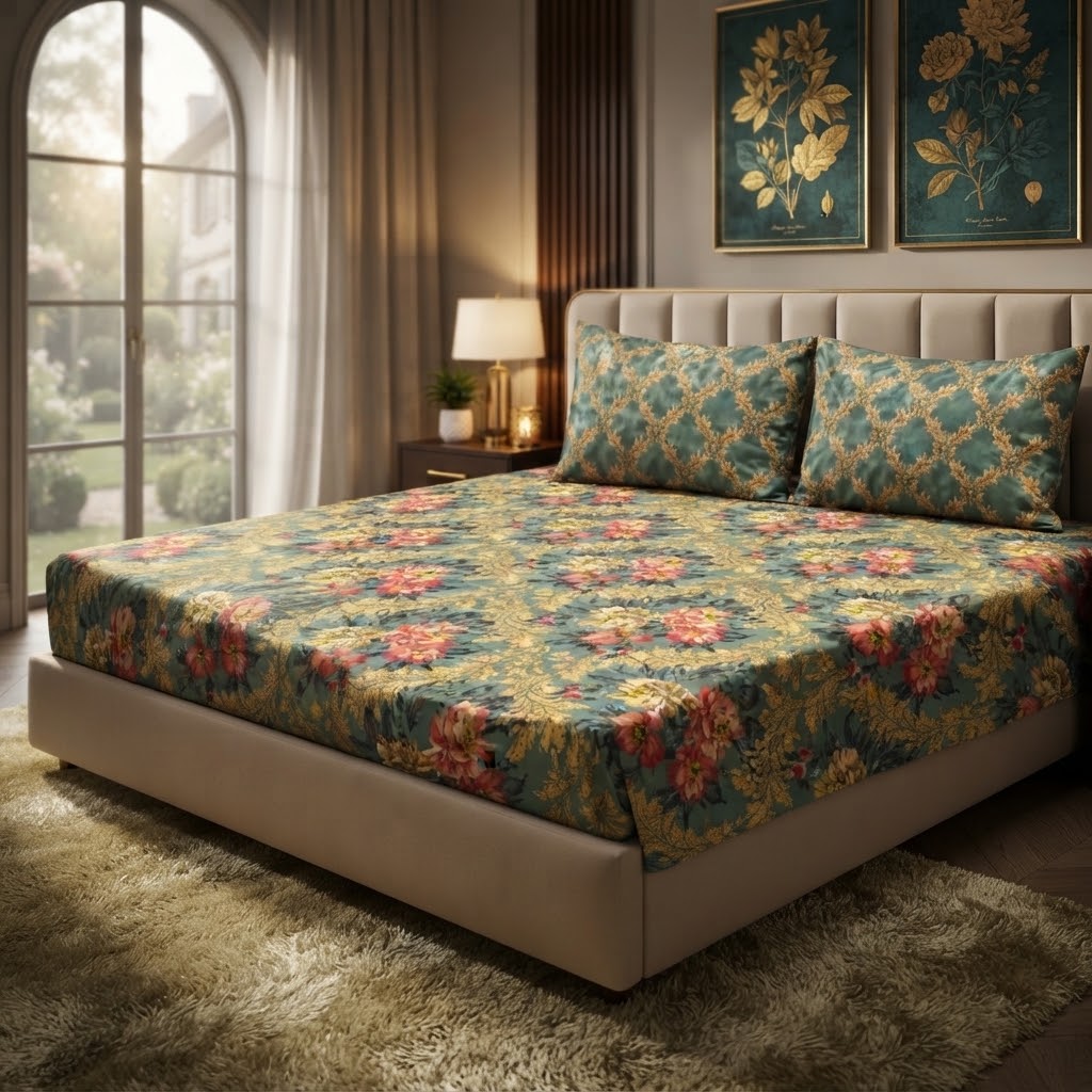 Gift Pack Cotton King Size 1 BedSheet And 2 Pillow Covers In Premium Box Packing
