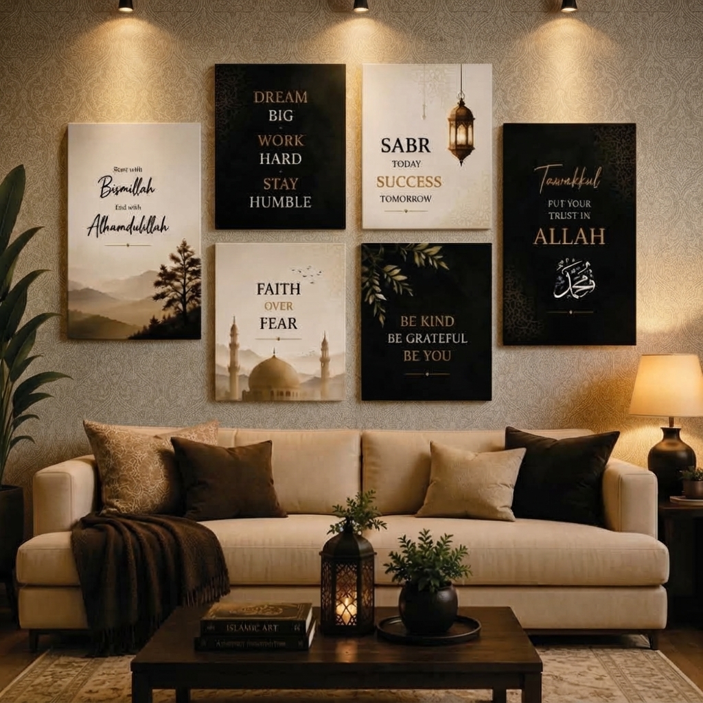 Set of 6 Premium Wall Art Photo Tiles – Accessory Designed For Interior Styling And Daily Living Space Routine - Size: 8x11