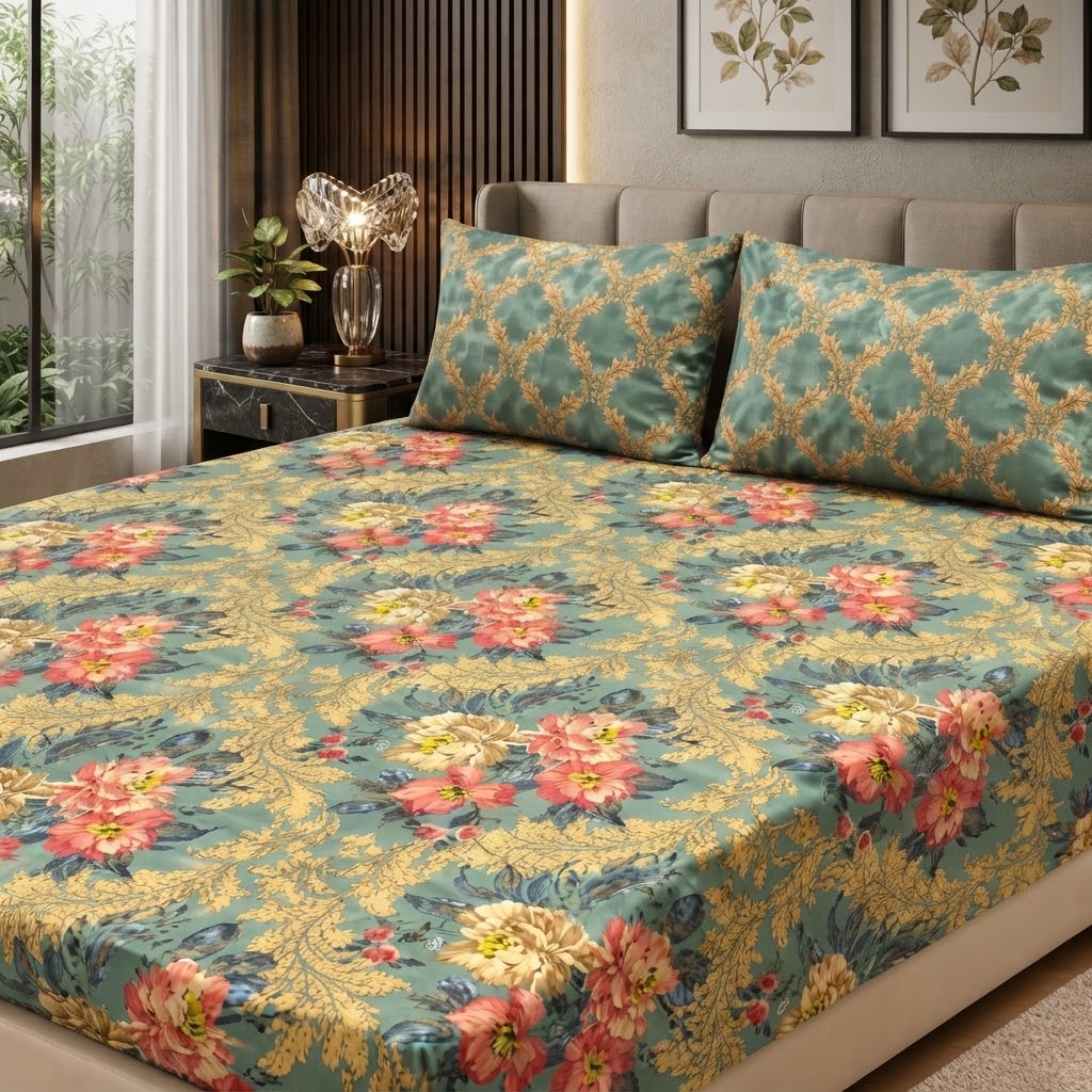 Gift Pack Cotton King Size 1 BedSheet And 2 Pillow Covers In Premium Box Packing view 3