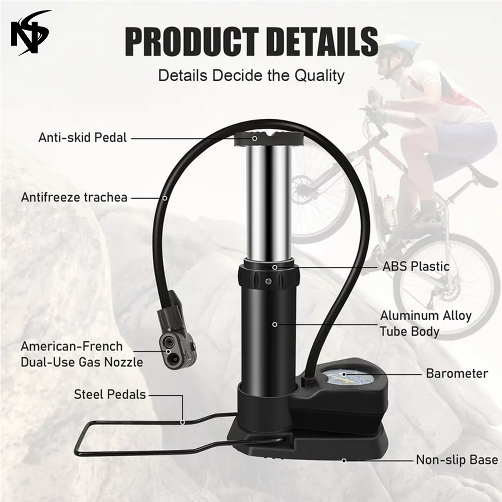 Single Cylinder Foot Air Pump with Pressure Gauge view 5