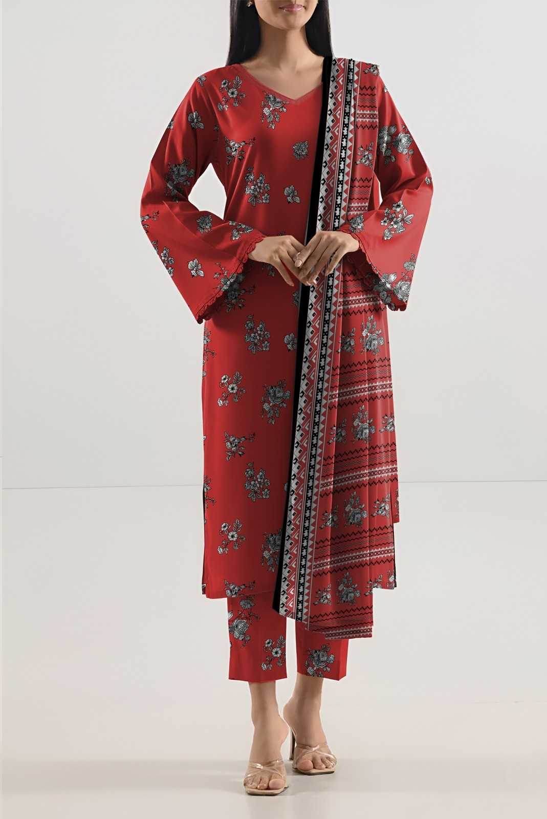 Saya Premium 3-Piece Printed Lawn Suit – Unstitched Summer Collection (saya replica) view 2