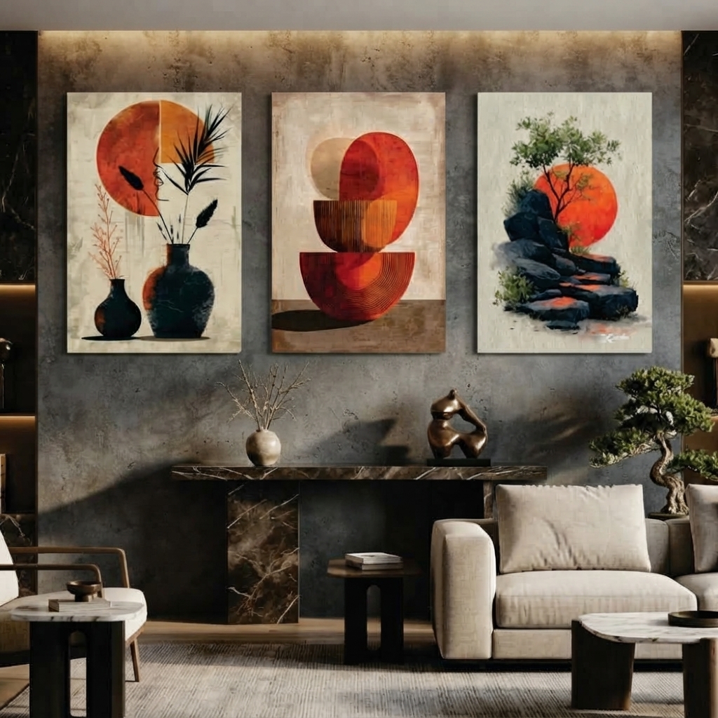 Set of 3 Premium Wall Art Photo Tiles – Home Decor Accessory Designed For Interior Styling - Size: 8x11