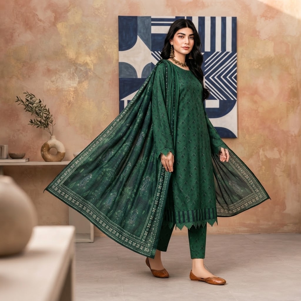 Salim Design 04 – 3 Piece Printed Lawn Suit