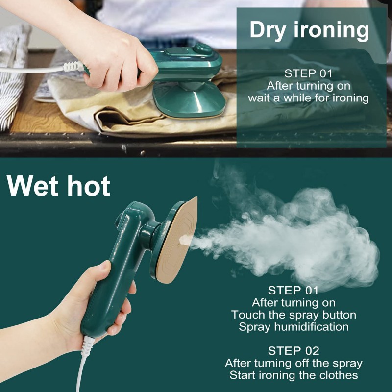 Portable Mini Electric Steam Iron - Handheld Garment Steamer view 3