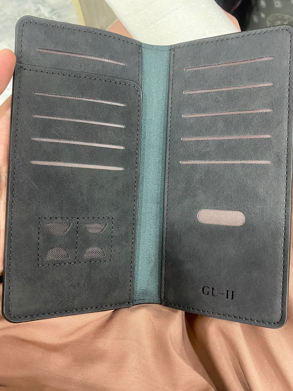 Men's Long Leather Wallet - Black view 3